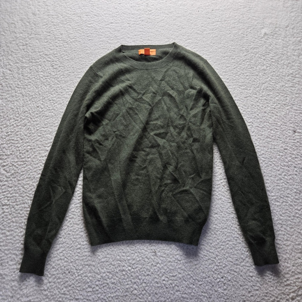 Joe Fresh Sweater Womens Small Green Cashmere Crew Neck Pullover Lightweight